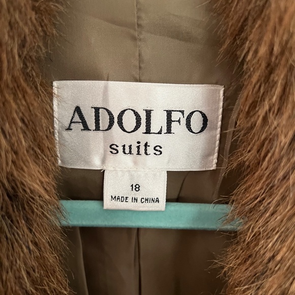 Adolfo Suit Jacket w/Faux Fur - Picture 3 of 10